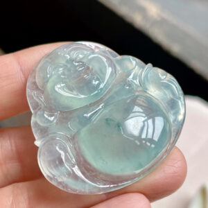 冰种飘花翡翠玉佛挂件2